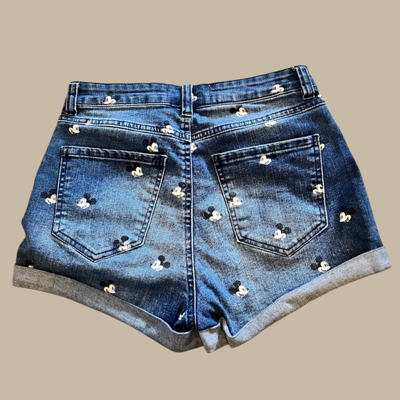 Disney Mickey Print High-Waisted Denim Shorts | US Size 3 - Picture 2 of 9